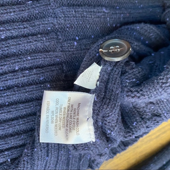 Tasso Elba men’s cable knit button navy sweater 💰💰 - Picture 9 of 9